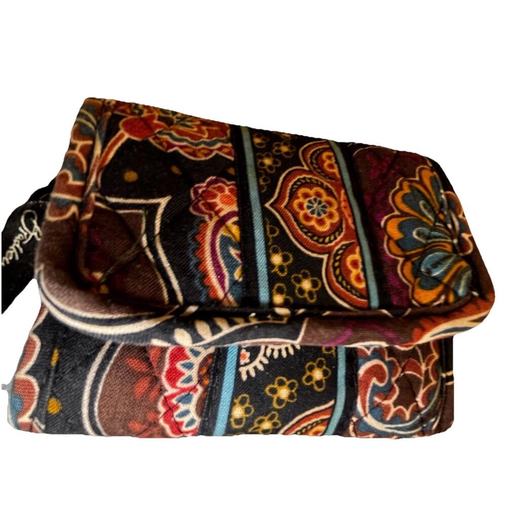 Vera Bradley Kensington Wallet Soft Pocket Hook Loop Trifold Brown Gold Fall